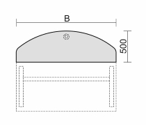 Geramöbel Anbautisch C-Flex 61724X mit Stützfuß höhenverstellbar für 1 Tisch Vorbau