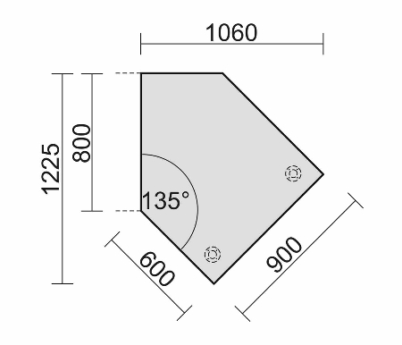 Geramöbel Anbautisch C-Flex 617105 PC/Monitor rechts mit 2 Stützfüßen höhenverstellbar