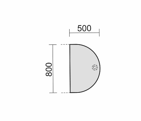 Geramöbel Anbautisch C-Flex 617006 Halbrund (BxT) 500x 800mm mit Stützfuß höhenverstellbar