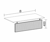 Geramöbel Knieraumblende 61760X für Schreibtische C-Fuß Flex Lochblech Silber