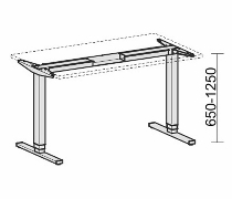Elektro-Hubtisch 08F1 Elektro Flex elektr. Höhenverstellung 650-1250mm
