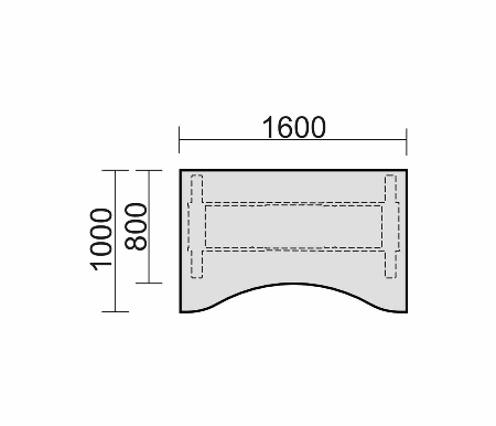 Geramöbel Elektro-Hubtisch 08F1622 Elektro Flex ERGOform elektr. Höhenverstellung 650-1250mm