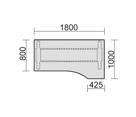 Geramöbel Elektro-Hubtisch 08F1811 PC Freiformtisch Elektro Flex elektr. Höhenverstellung 650-1250mm