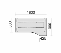 Geramöbel Elektro-Hubtisch 08F1811 PC Freiformtisch Elektro Flex elektr. Höhenverstellung 650-1250mm