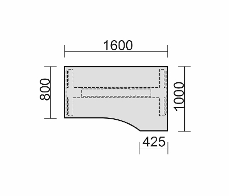Schreibtisch 08E1X1X Elektro PRO+ Freiform PC li/re elektrisch 62-128cm
