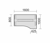 Schreibtisch 08E1X1X Elektro PRO+ Freiform PC li/re elektrisch 62-128cm