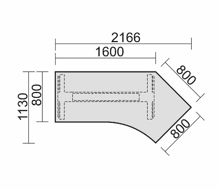 Schreibtisch 08EXXX15 Elektro PRO+ Winkel 135° li/re elektrisch 62-128cm