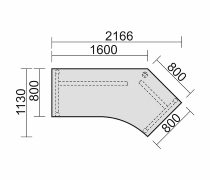 Schreibtisch 657316 4-Fuß Pro Winkel 135° rechts höhenverstellbar