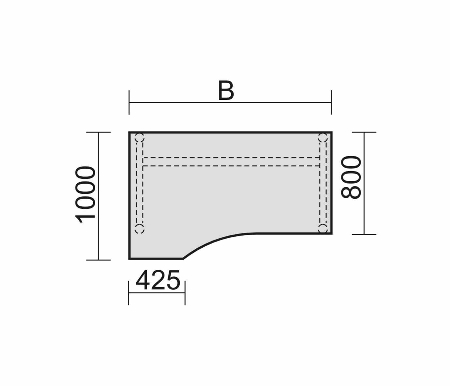 Schreibtisch 65731X 4-Fuß Pro Freiform links höhenverstellbar
