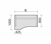 Schreibtisch 65731X 4-Fuß Pro Freiform links höhenverstellbar