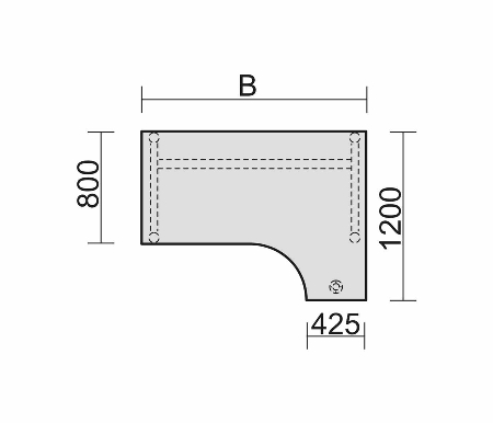 Schreibtisch 6573XX 4-Fuß Pro Winkeltisch 90° rechts höhenverstellbar