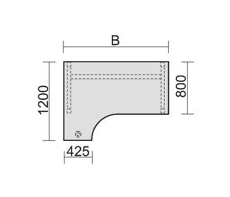Schreibtisch 6573XX 4-Fuß Pro Winkeltisch 90° links höhenverstellbar