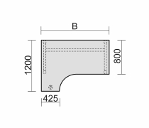 Schreibtisch 6573XX 4-Fuß Pro Winkeltisch 90° links höhenverstellbar