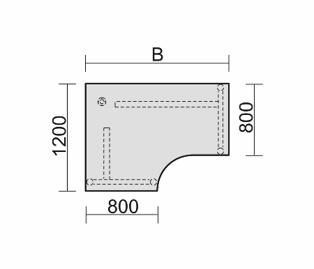 Schreibtisch 6573XX 4-Fuß Pro Ecktisch 90° links höhenverstellbar