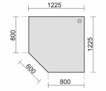 Geramöbel Verkettungsplatte 657510 Trapezplatte 90° (BxT) 122,5x122,5cm