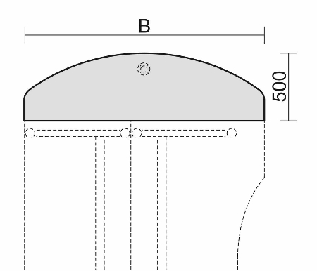 Geramöbel Anbautisch 65725X Bogenform seitlich mit Stützfuß