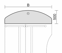 Geramöbel Anbautisch 65725X Bogenform seitlich mit Stützfuß