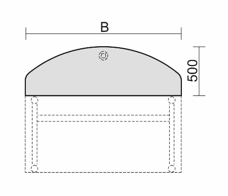 Geramöbel Anbautisch 65724X Bogenform vorne mit Stützfuß