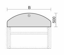 Geramöbel Anbautisch 65724X Bogenform vorne mit Stützfuß