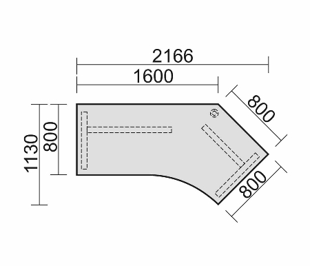 Schreibtisch 64731X C-Fuß PRO Winkeltisch rechts 135° höhenverstellbar