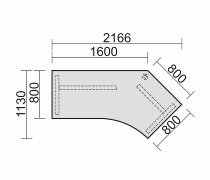Schreibtisch 64731X C-Fuß PRO Winkeltisch rechts 135° höhenverstellbar