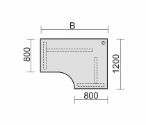 Schreibtisch 6473XX C-Fuß PRO Winkeltisch 90° 80/120/80 höhenverstellbar