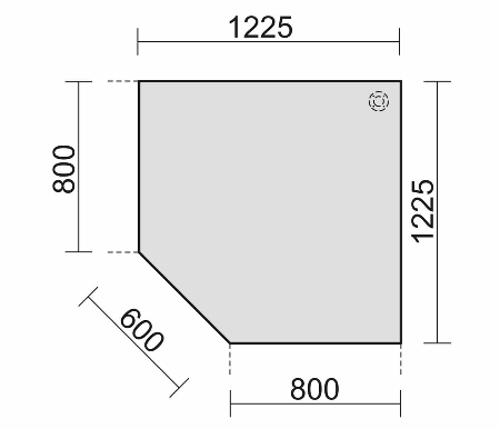 Verkettungsplatte 647510 C-Fuß PRO Trapezplatte (BxT) 122,5x122,5cm