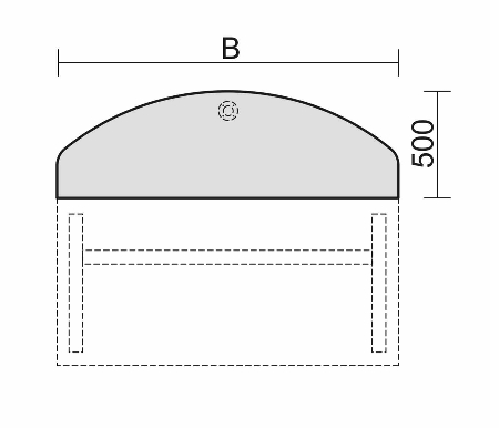 Anbautisch 64724X C-Fuß PRO Bogenform vorne Tiefe 50cm