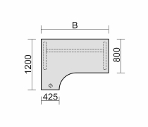 Schreibtisch 6473XX C-Fuß PRO Winkeltisch PC links 80/120 höhenverstellbar