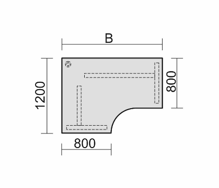 Schreibtisch 6473XX C-Fuß PRO Winkeltisch 90° 80/120/80 höhenverstellbar