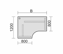 Schreibtisch 6473XX C-Fuß PRO Winkeltisch 90° 80/120/80 höhenverstellbar