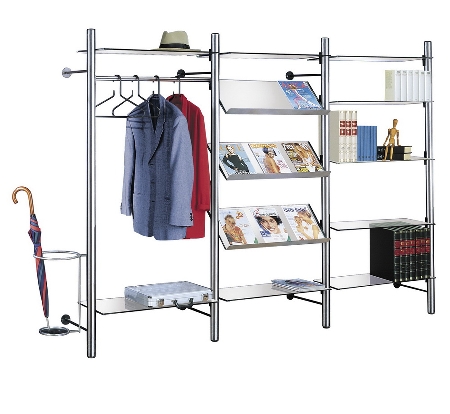 Kerkmann Design-Systemgarderobe ARTE Edelstahl+Glas