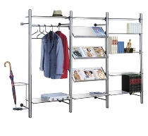Kerkmann Design-Systemgarderobe ARTE Edelstahl+Glas